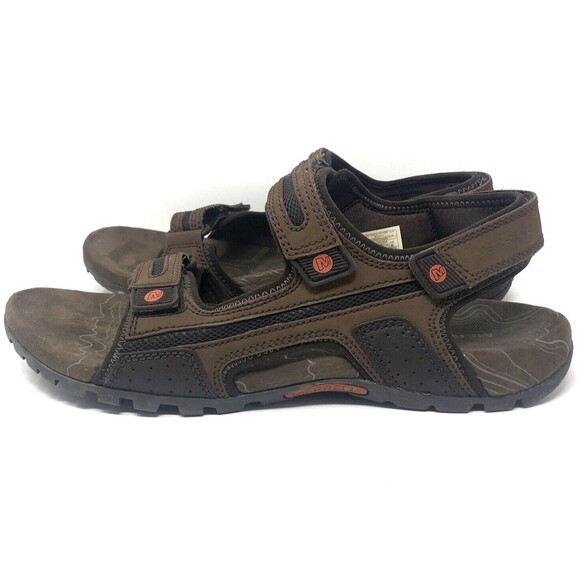 MERRELL Sandspur Oak Sport Sandal Mens Size 13 Dark Earth Brown Outdoors Hiking - Picture 2 of 12